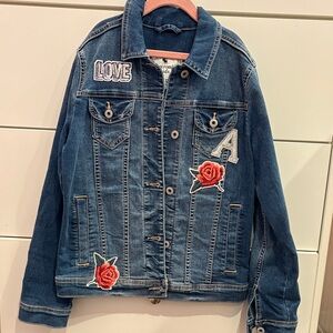 Abercrombie Kids Blue Denim Jacket with Love Patch